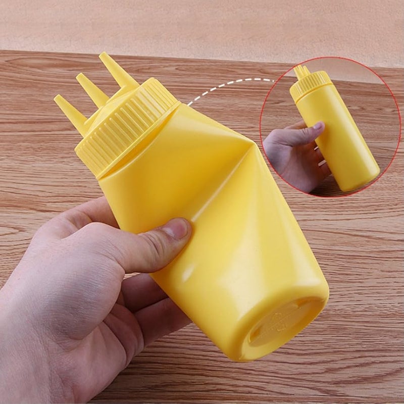White 12OZ Sauce Dispenser Bottle Kitchen BBQ Essential Food Grade Cruet - Image 4